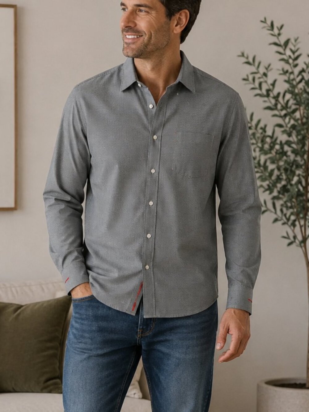 UNTUCKit Long Sleeve Button Up Shirt Blue Large Button . Wrinkle Free
